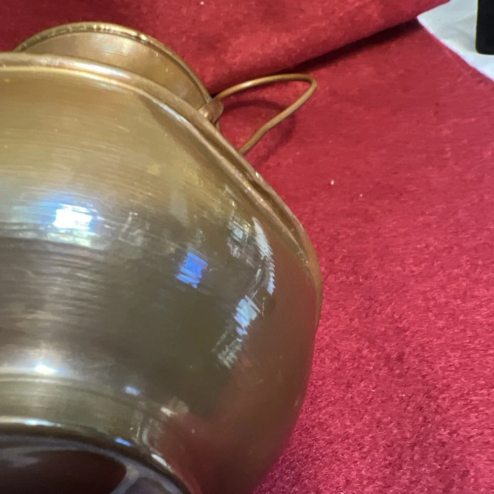 Antique Copper Hand Made 2 Handled Pot‎ Urn Vase 6 1/2